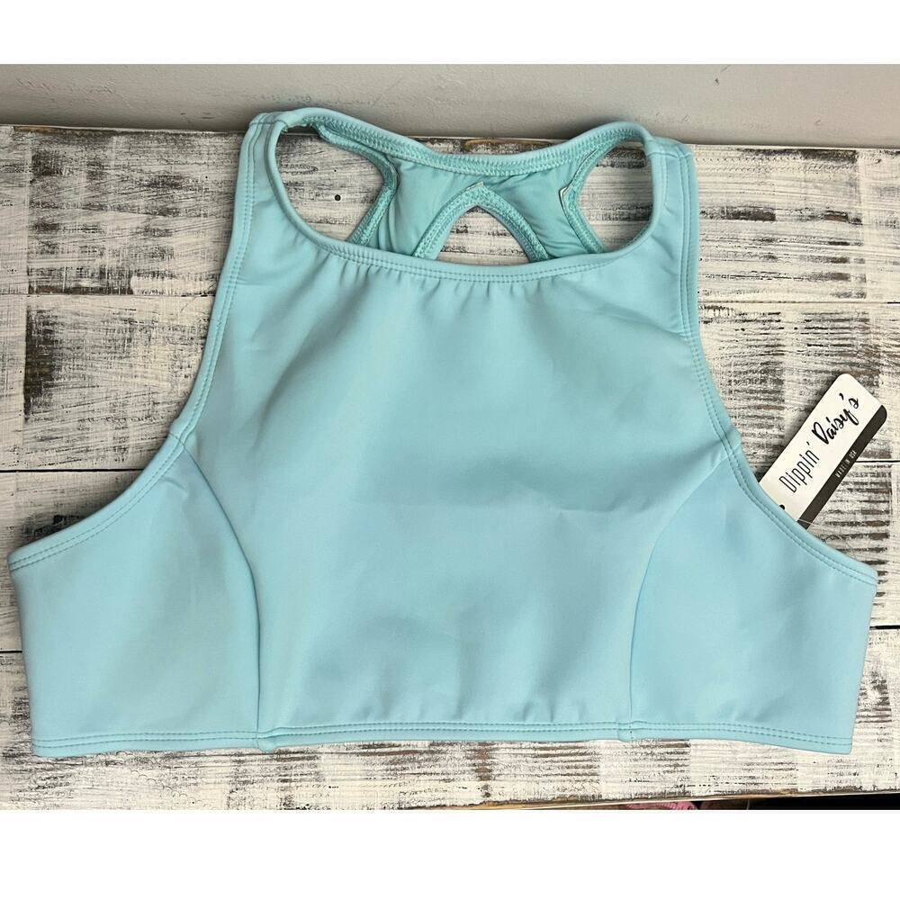 Dippin Daisy’s Swim Top Women’s Sz XL Blue(Crystal)Scuba Material Swimwear NWT